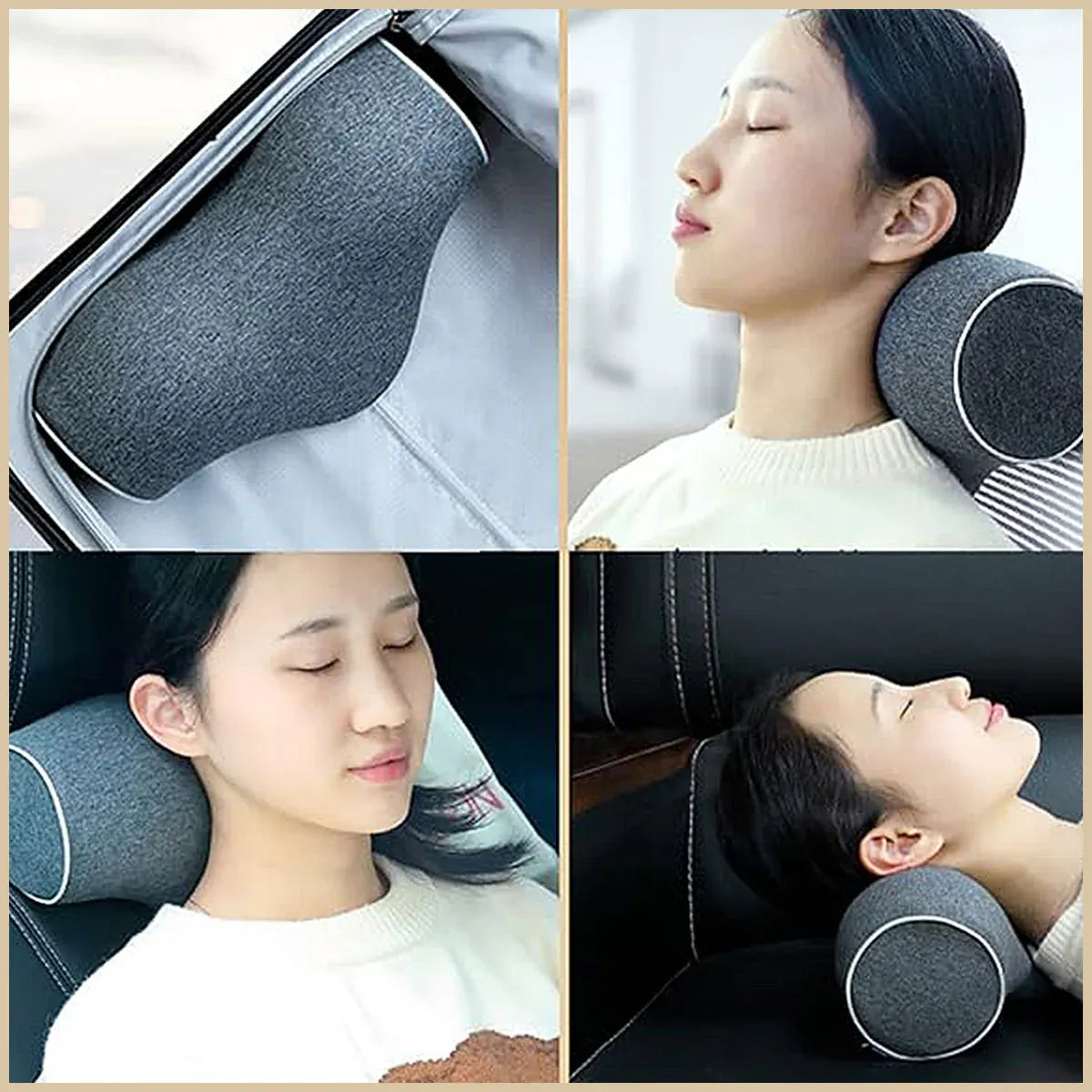 Ergonomic Memory Foam Neck Support Pillow Soft Cotton Cover for Home and Travel