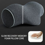 Ergonomic Memory Foam Neck Support Pillow Soft Cotton Cover for Home and Travel