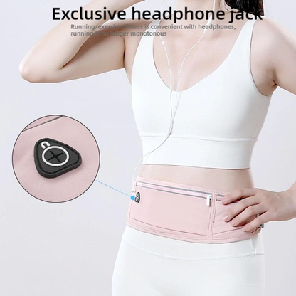 Running Waist Bag Mobile Phone Holder Fitness Sports Small Pouch Adjustable Belt - Shining Grey