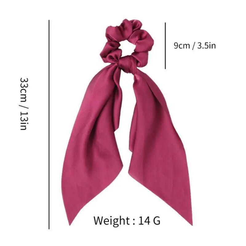 Chiffon Ponytail Scarf Bow Elastic Hair Rope Tie Scrunchies Ribbon Hair Bands - 2