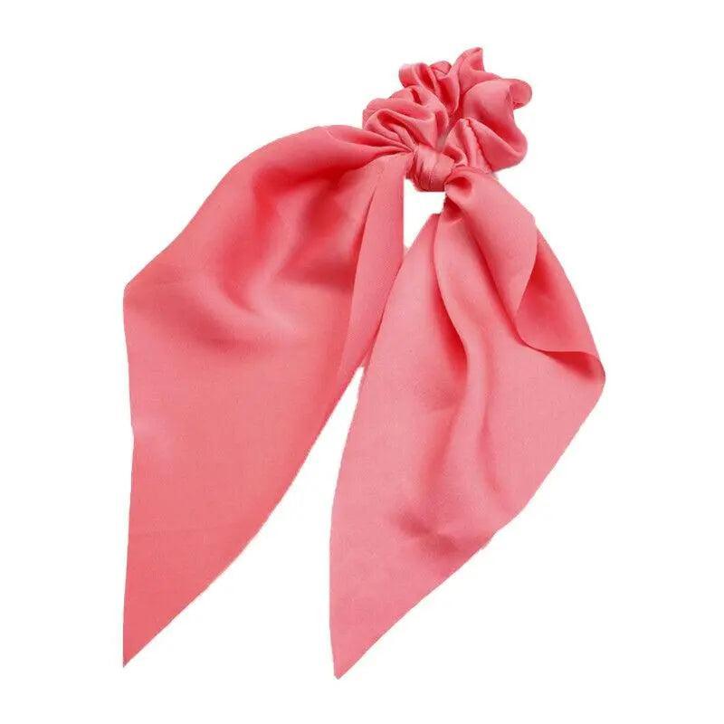Chiffon Ponytail Scarf Bow Elastic Hair Rope Tie Scrunchies Ribbon Hair Bands - 15