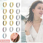 925 Sterling Silver Gold Rings Plated Cubic Crystal Cuff Huggie Hoop Earrings Au - Silver-Green Crystal
