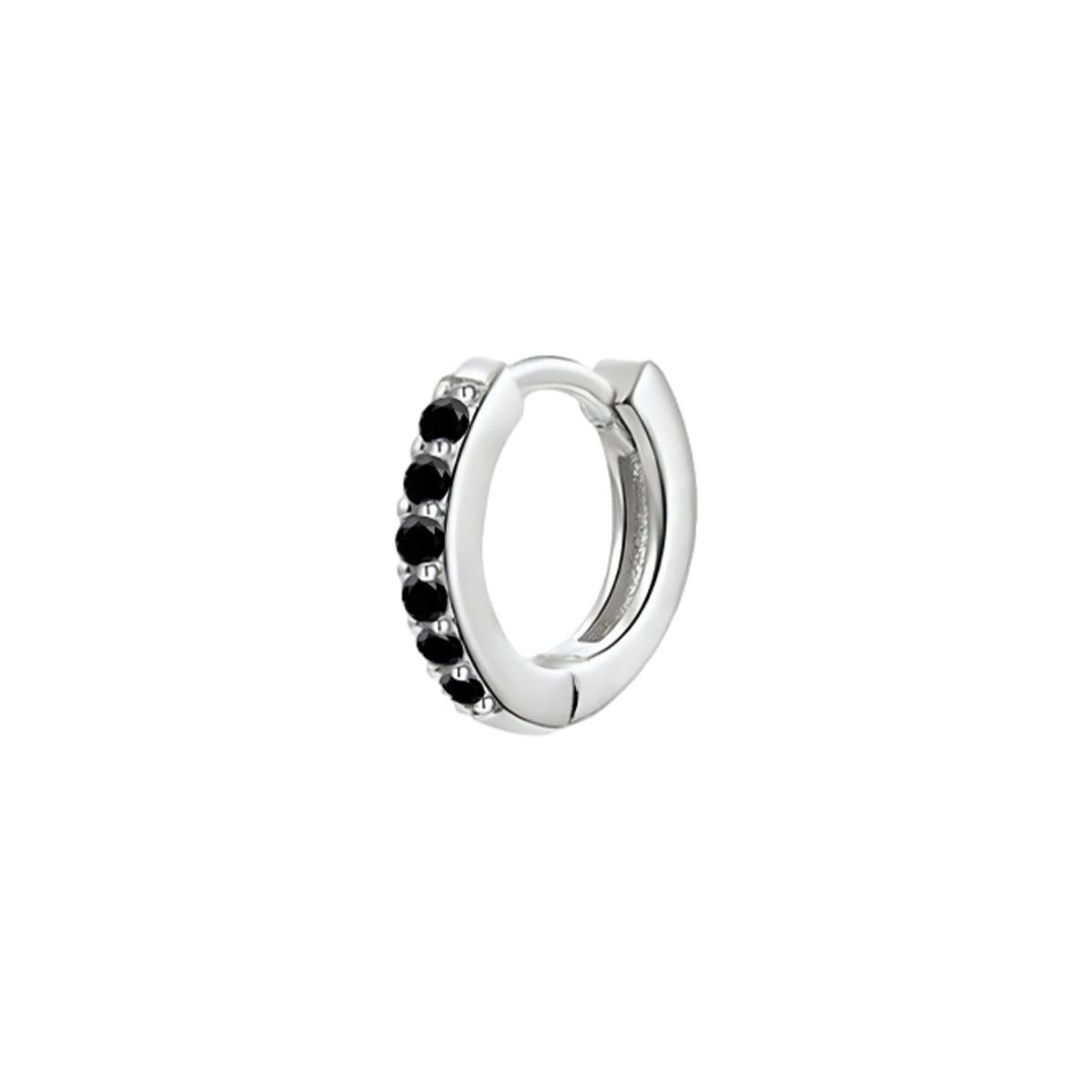925 Sterling Silver Gold Rings Plated Cubic Crystal Cuff Huggie Hoop Earrings Au - Silver-Green Crystal