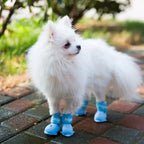 4pcs Cartoon Pet Rain Boots Waterproof Non-Slip Wear-Resistant Shoes for Dogs - Yellow - M