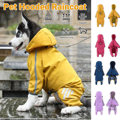 Waterproof Four Corner Pet Raincoats In Large Medium And Small Sizes Are Suitable For Dogs - Pink - XXL