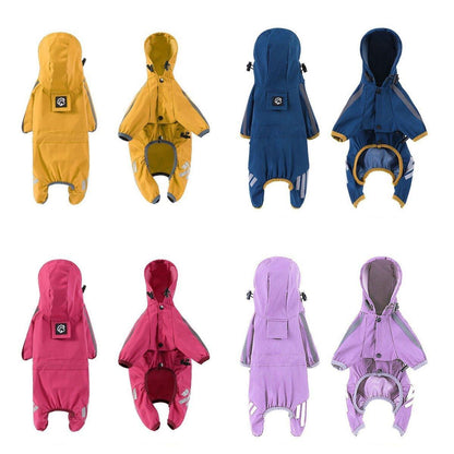 Waterproof Four Corner Pet Raincoats In Large Medium And Small Sizes Are Suitable For Dogs - Orange - S