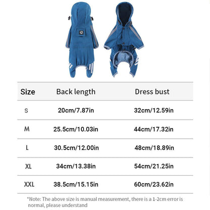 Waterproof Four Corner Pet Raincoats In Large Medium And Small Sizes Are Suitable For Dogs - Blue - M