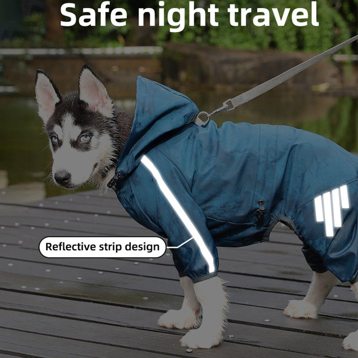 Waterproof Four Corner Pet Raincoats In Large Medium And Small Sizes Are Suitable For Dogs - Blue - M