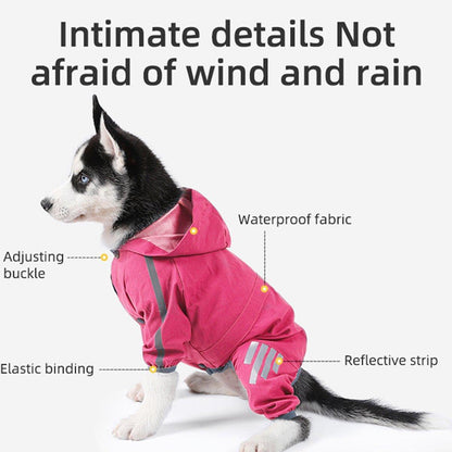 Waterproof Four Corner Pet Raincoats In Large Medium And Small Sizes Are Suitable For Dogs - Blue - XXL