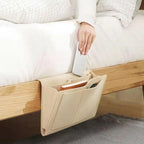 Bedside Storage Caddy Hanging Organizer Pocket Bag for Phone Remote Book - Grey