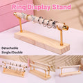 Simple Wooden Jewellery Organizer Rack Ring Display Stand for Rings Earrings - Single