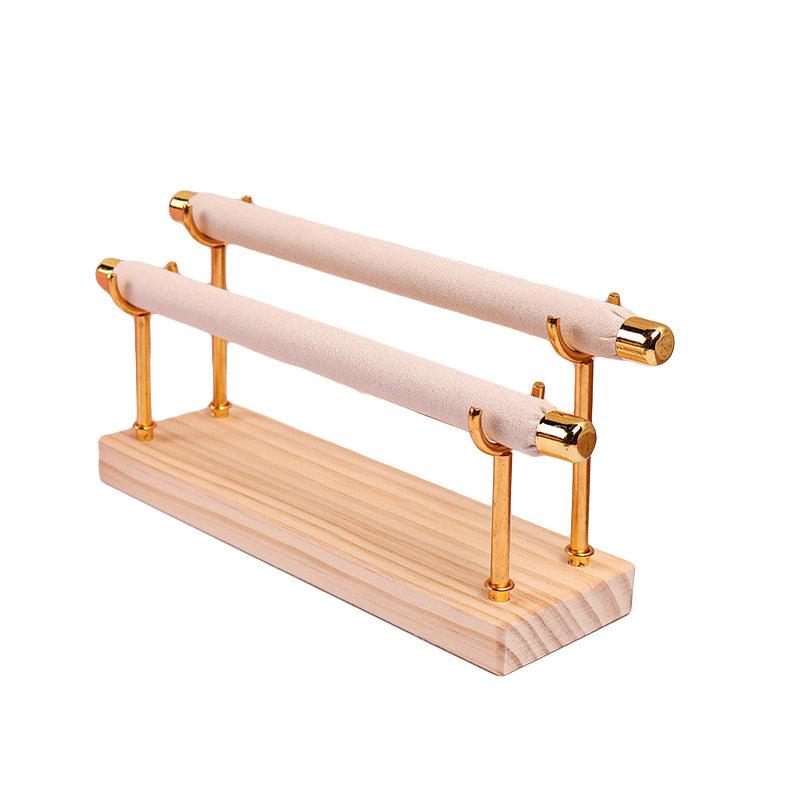 Simple Wooden Jewellery Organizer Rack Ring Display Stand for Rings Earrings - Single