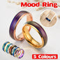 Mood Colour Changing Ring Temperature Sensitive Stainless Steel US Size 8 - Colourful