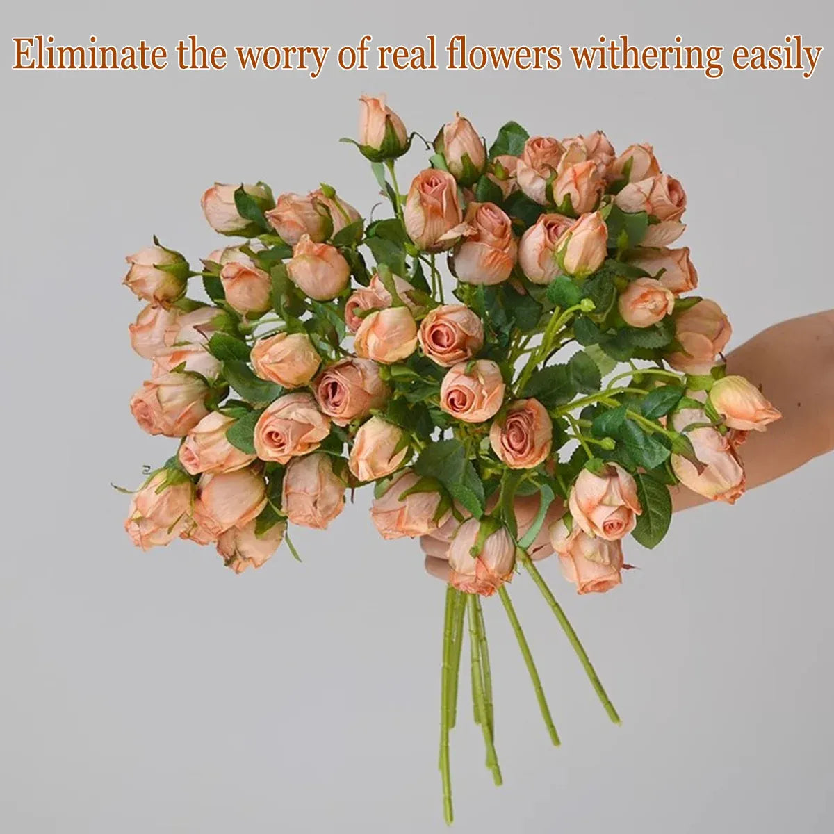3PCS 7-Head Artificial Rose Decor Realistic Flower Table Centerpiece Decoration