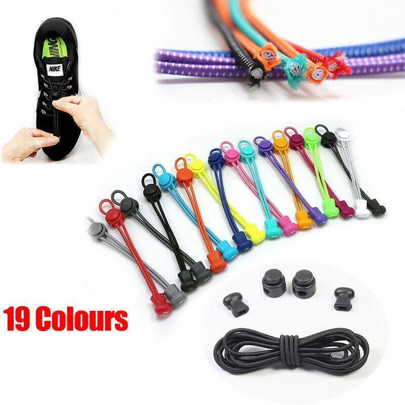 No Tie Elastic Shoelaces with Toggle Locks for Sneakers Running Walking Shoes - Rose Red