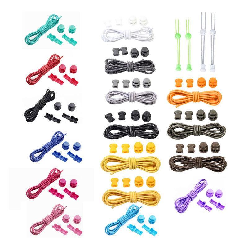 No Tie Elastic Shoelaces with Toggle Locks for Sneakers Running Walking Shoes - Rose Red