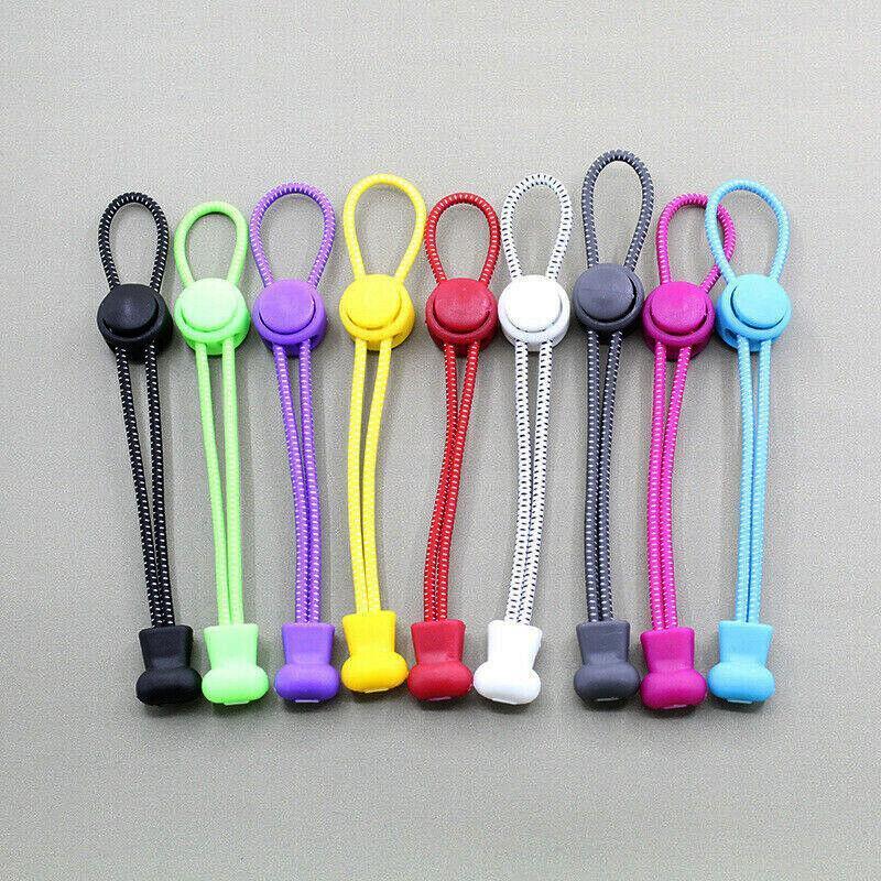 No Tie Elastic Shoelaces with Toggle Locks for Sneakers Running Walking Shoes - Rose Red