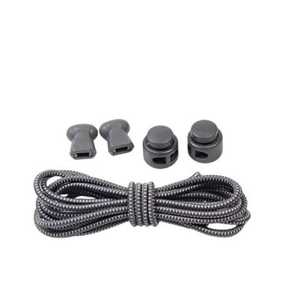 No Tie Elastic Shoelaces with Toggle Locks for Sneakers Running Walking Shoes - White With Dots