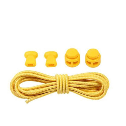 No Tie Elastic Shoelaces with Toggle Locks for Sneakers Running Walking Shoes - White With Dots