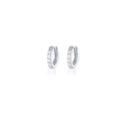 7sizes Hoop Earring Silver Zirconia Ear Huggie Hoop Cartilage Piercing Jewellery - Champagne-10mm