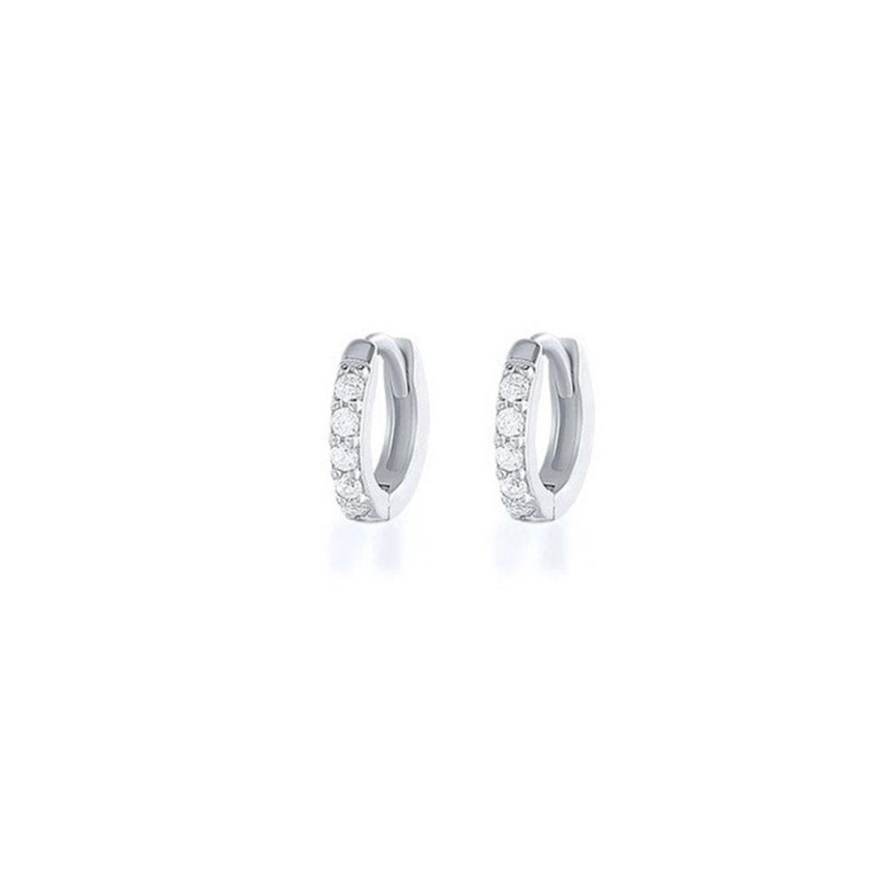 7sizes Hoop Earring Silver Zirconia Ear Huggie Hoop Cartilage Piercing Jewellery - Champagne-10mm