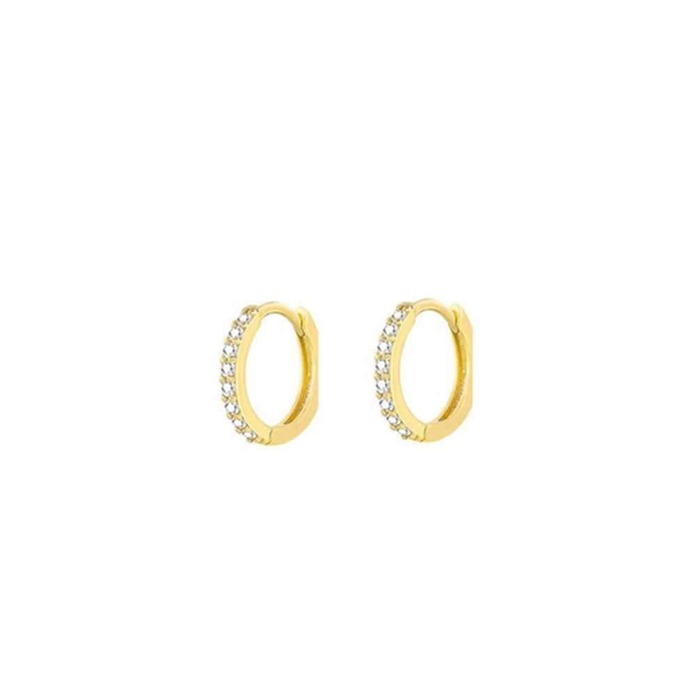 7sizes Hoop Earring Silver Zirconia Ear Huggie Hoop Cartilage Piercing Jewellery - Champagne-10mm