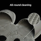 Silicone Foot Scrubber Rabbit Tub Mat Suction Cup Exfoliating Brush Cleaning Mat - Grey