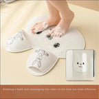 Silicone Foot Scrubber Rabbit Tub Mat Suction Cup Exfoliating Brush Cleaning Mat - Grey