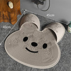 Silicone Foot Scrubber Rabbit Tub Mat Suction Cup Exfoliating Brush Cleaning Mat - Grey