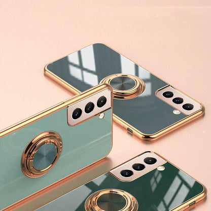 Black Shockproof Ring Holder Case Cover for Samsung S22 Ultra Plus Note 20 - Samsung Galaxy Note20Ultra