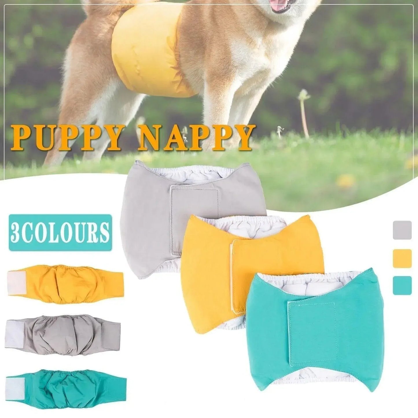 XS Male Dog Puppy Nappy Diaper Belly Wrap Band Sanitary Pants Underpants - Green