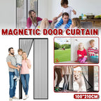 Vertical Stripe Auto-Closing Screen Door Curtain Anti Mosquito Bug Mesh Hands Free