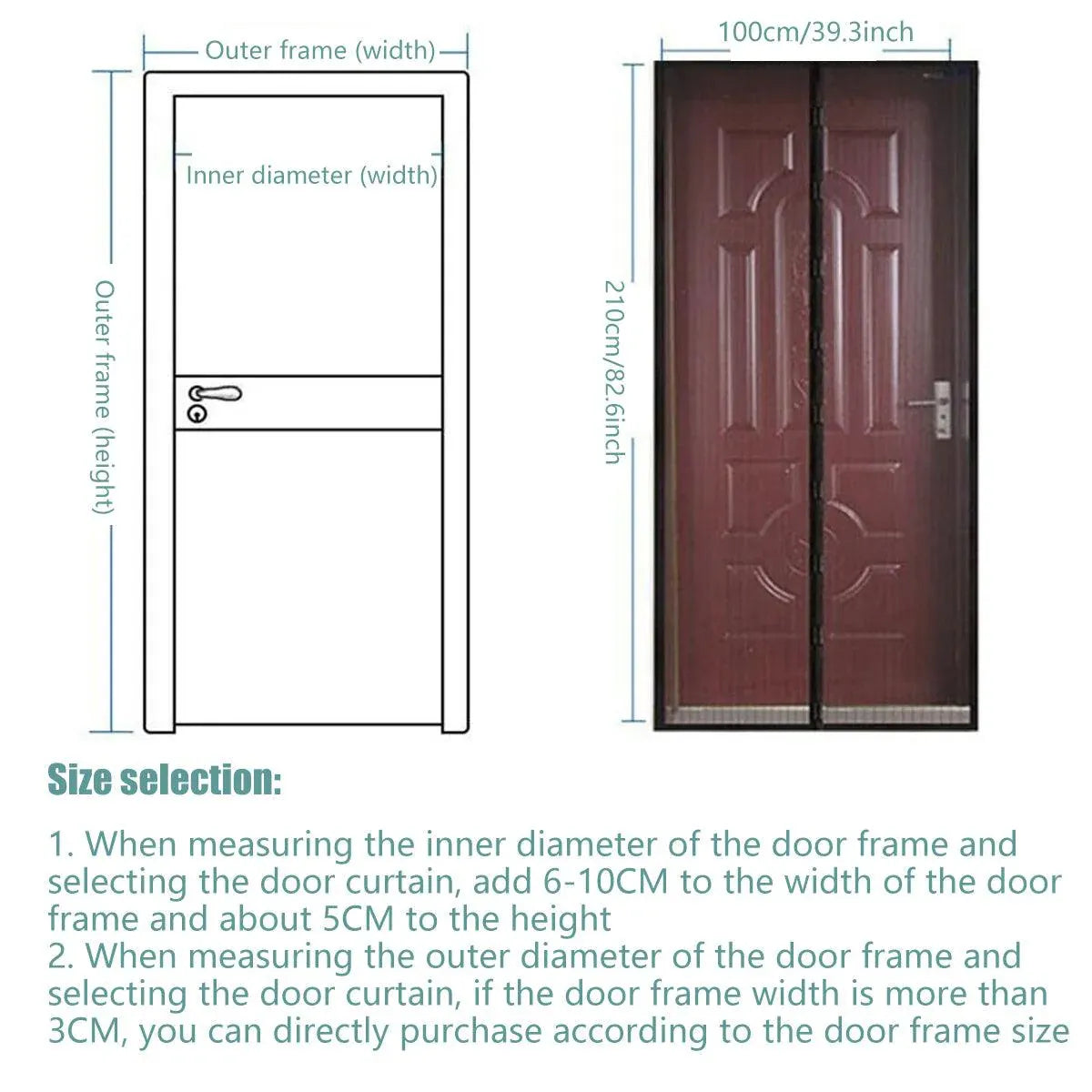 Vertical Stripe Auto-Closing Screen Door Curtain Anti Mosquito Bug Mesh Hands Free
