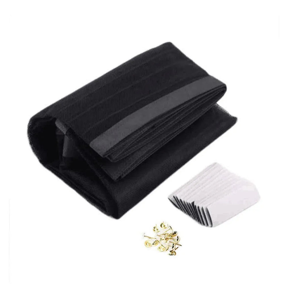 Vertical Stripe Auto-Closing Screen Door Curtain Anti Mosquito Bug Mesh Hands Free