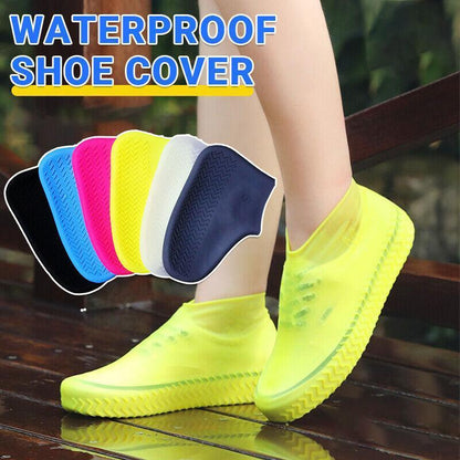 Shoe Cover Waterproof Silicone Non Slip Rain Water Rubber Foot Boot Overshoe S - Blue