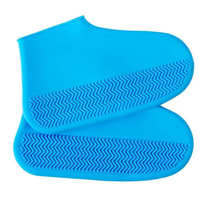 Shoe Cover Waterproof Silicone Non Slip Rain Water Rubber Foot Boot Overshoe L Size - Grey