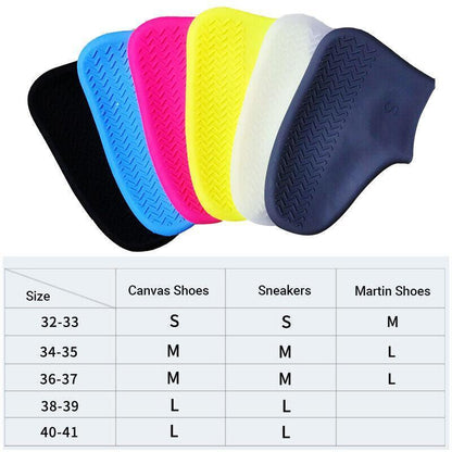 Shoe Cover Waterproof Silicone Non Slip Rain Water Rubber Foot Boot Overshoe S - Grey