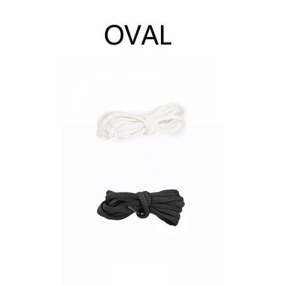 Shoelaces Colorful Coloured Flat Round Oval Bootlace Sneaker Shoe Laces - Flat-Grey