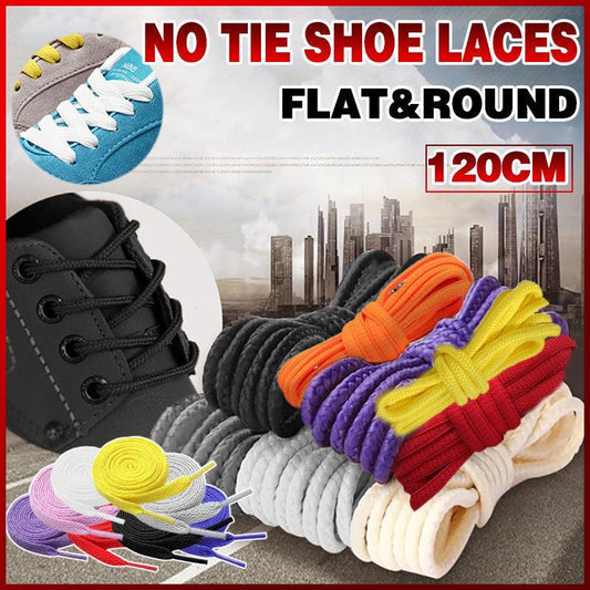 Shoelaces Colorful Coloured Flat Round Oval Bootlace Sneaker Shoe Laces - Flat-Purple