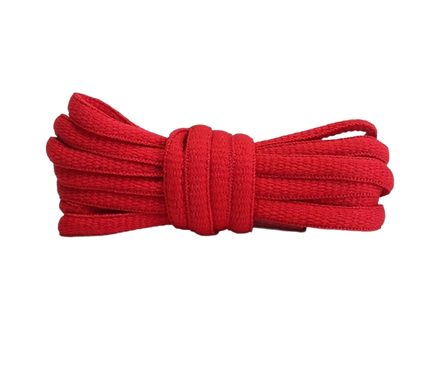 Shoelaces Colorful Coloured Flat Round Oval Bootlace Sneaker Shoe Laces - Flat-Red