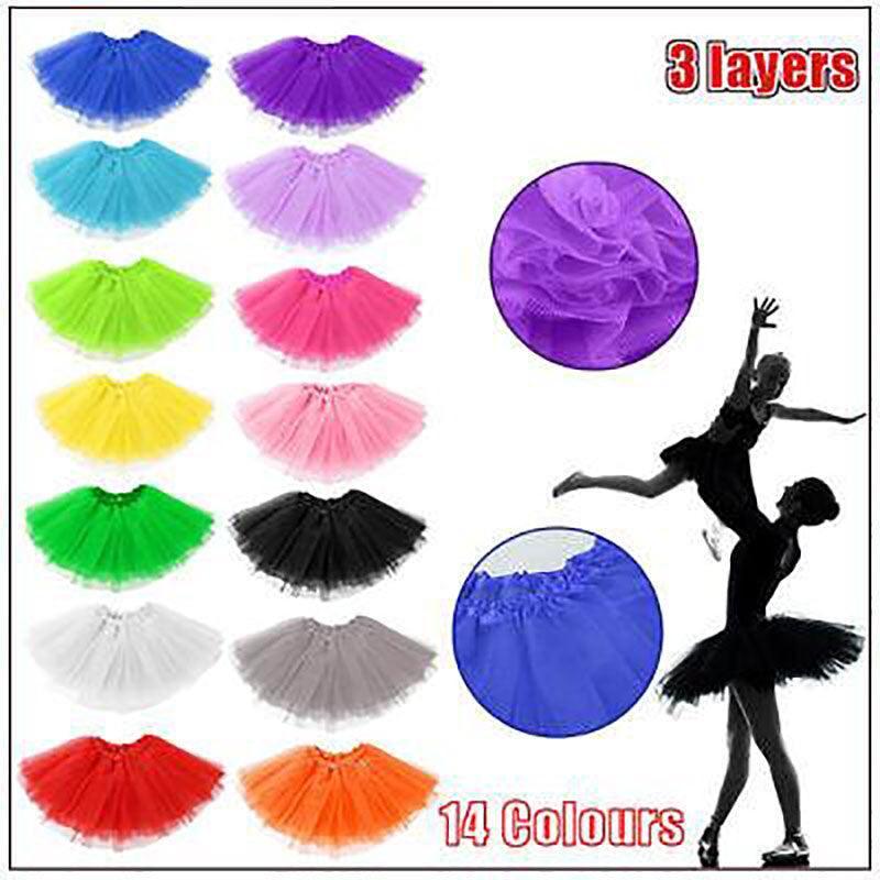 Womens Tulle Tutu Skirt Dressup Party Costume Ballet  Dance Wear - Grey
