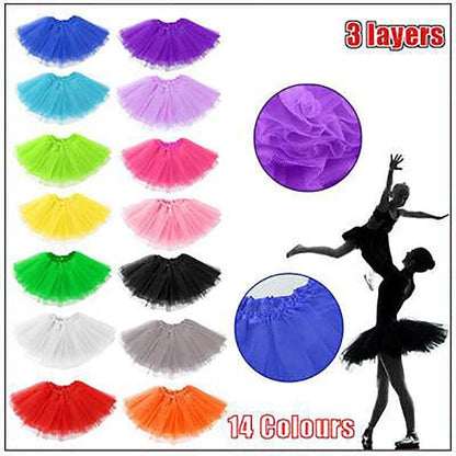 Womens Tulle Tutu Skirt Dressup Party Costume Ballet  Dance Wear - Pink