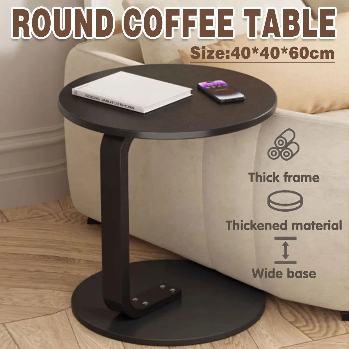 Small Round Coffee Table Simple Sofa Side Table Compact Modern Home Furniture
