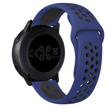 22mm 20mm Silicone Sports Watch Band for Samsung Huawei Huami Two-Tone Strap - 22mm-Black
