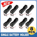 8 Pack 18650 Single Battery Holder Case Rechargeable 18650 Wire Lead Lithium