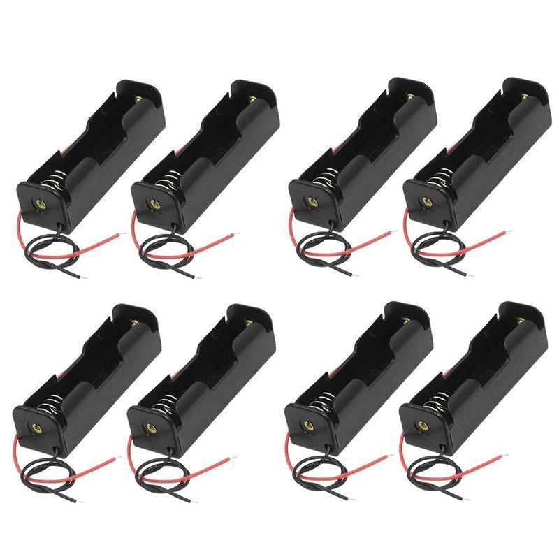 8 Pack 18650 Single Battery Holder Case Rechargeable 18650 Wire Lead Lithium