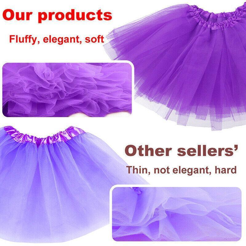 Girls Tutu Skirt Princess Dressup Party Costume Ballet Dancewear - Light Purple
