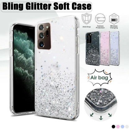 For Samsung Galaxy S20 Fe S21 Ultra S20 Shockproof Bling Glitter Soft Case Purple - For Samsung Note20Ultra