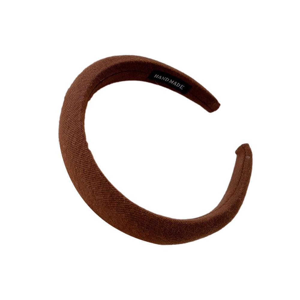 Women Thick Padded Wide Headband Sponge Hairband Wedding Party Plain - White