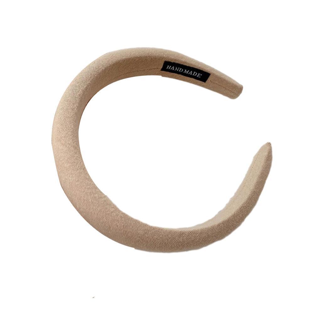 Women Thick Padded Wide Headband Sponge Hairband Wedding Party Plain - White
